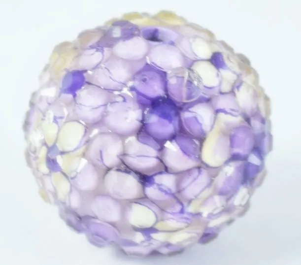 22mm Purple Flower Textured Resin Wooden Round Beads, Wooden beads, Wholesale Bead, Basketball Wives Bead,Rhinestone Beads,Resin beads