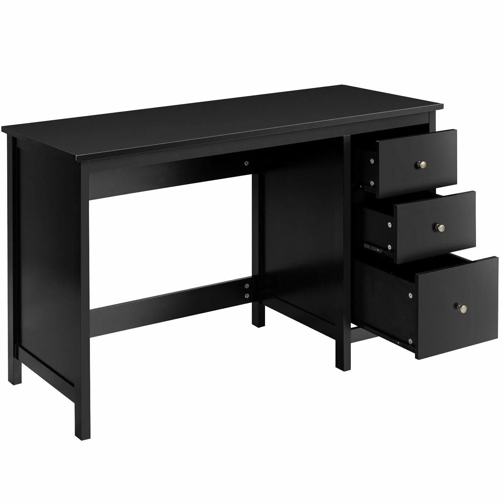 3 Drawer Computer Writing Desk - Black