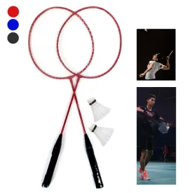 5 PC Badminton Racket Set Shuttlecocks Rackets Outdoor Carry Bag 2 Player Kit