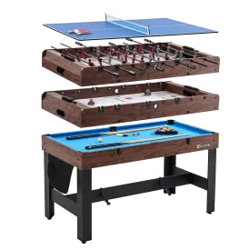 54" 4-in-1 Multi Game, Pool Table, Table Tennis Pong Table, Air Hockey, Foosball, by MD Sports