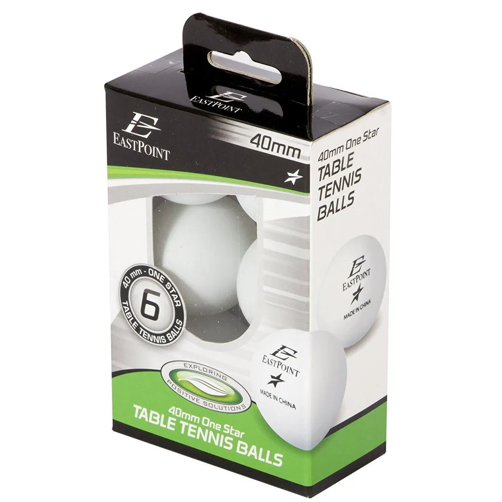 6 Pc 40mm One Star Ping Pong Table Tennis Balls White Practice Game Training Fun