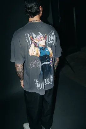 Breath Of Wolves "Premium" Oversized Tee in Wolf Gray