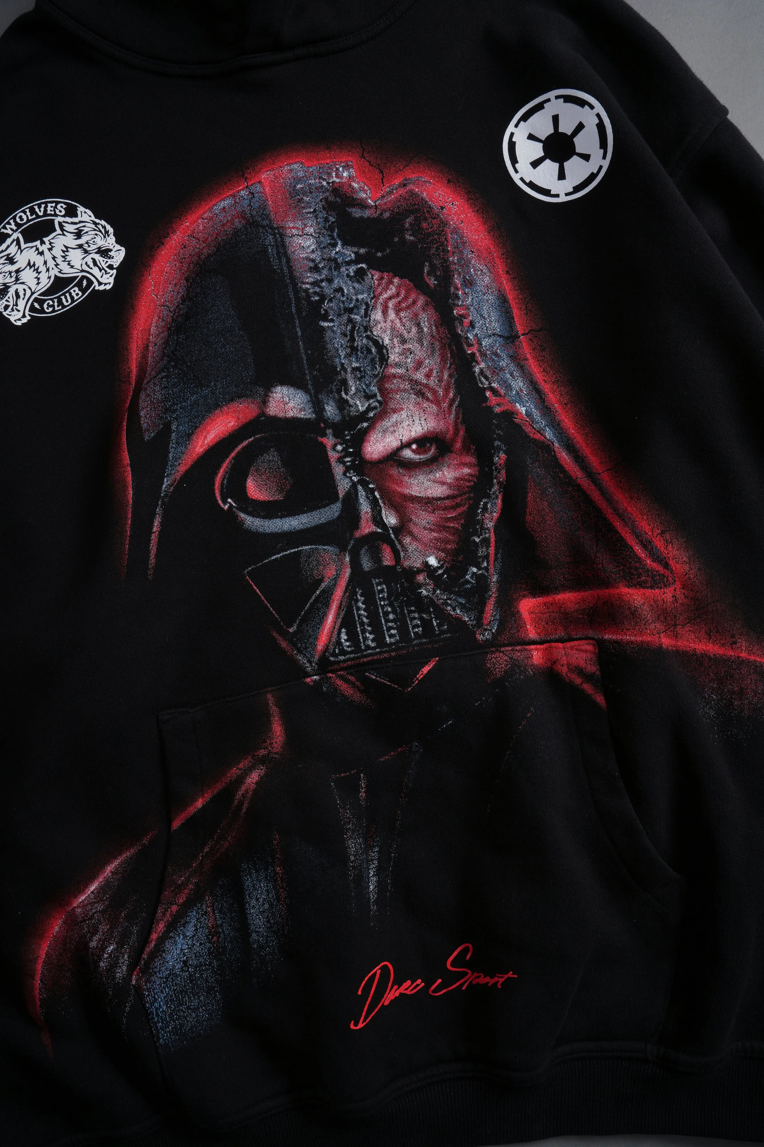 Broken "Side-By-Side" Pierce Hoodie in Black