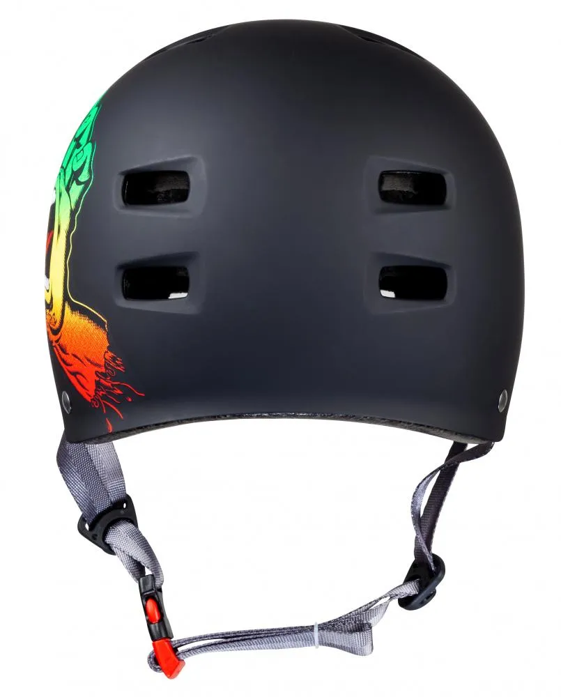 Bullet X Santa Cruz Skate Helmet Screaming Hand Matt Black Rasta