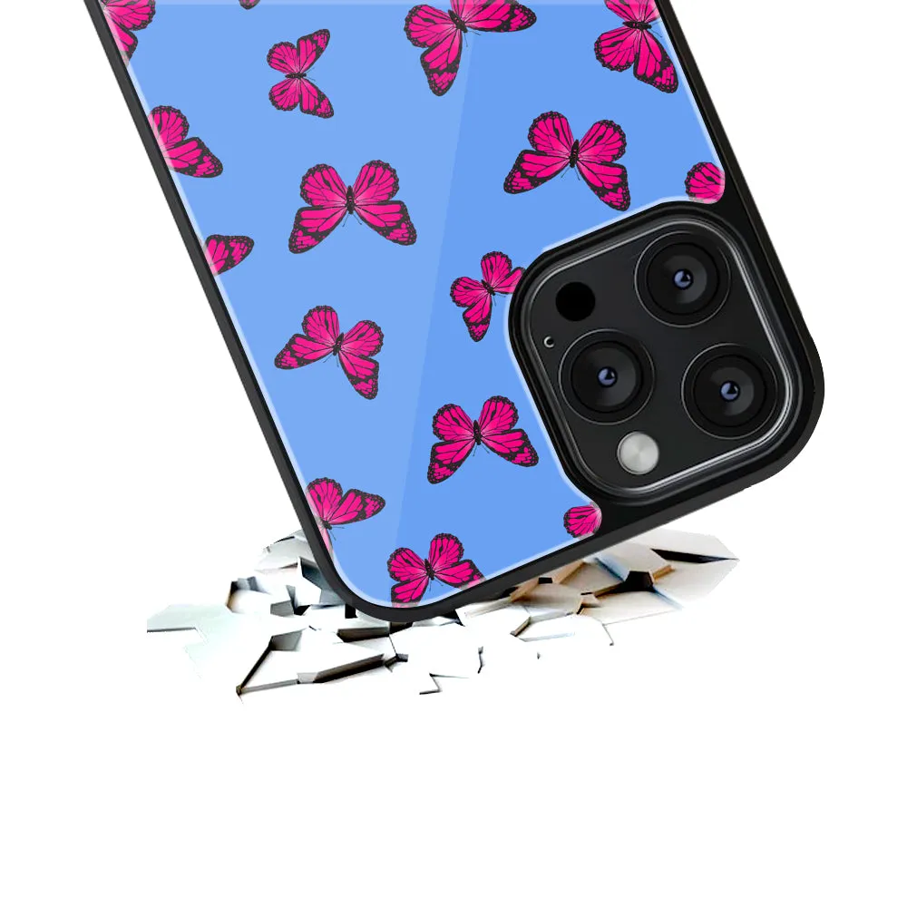Butterfly Burst Blue Phone Cover | Glass Case