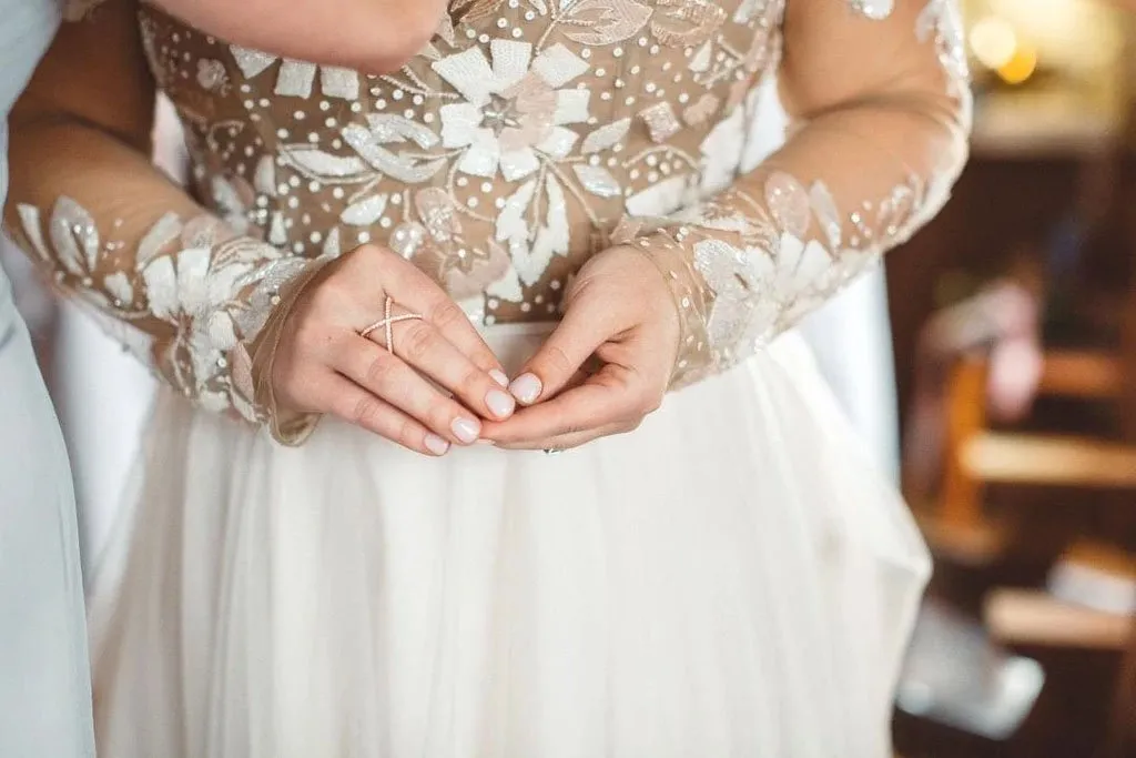 Charming Newest Beading Gorgeous Wedding Dress, Long Sleeves Unique Tulle Bridal Dress KPW0535