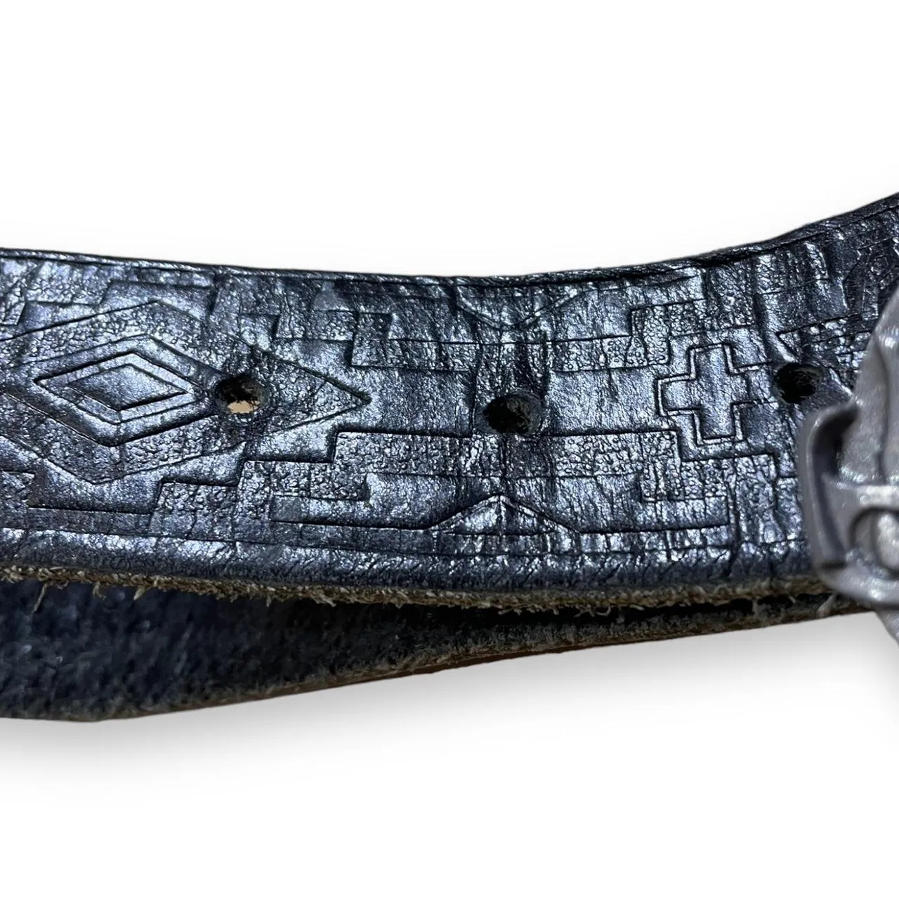 Country Music Black Leather Belt