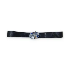 Country Music Black Leather Belt