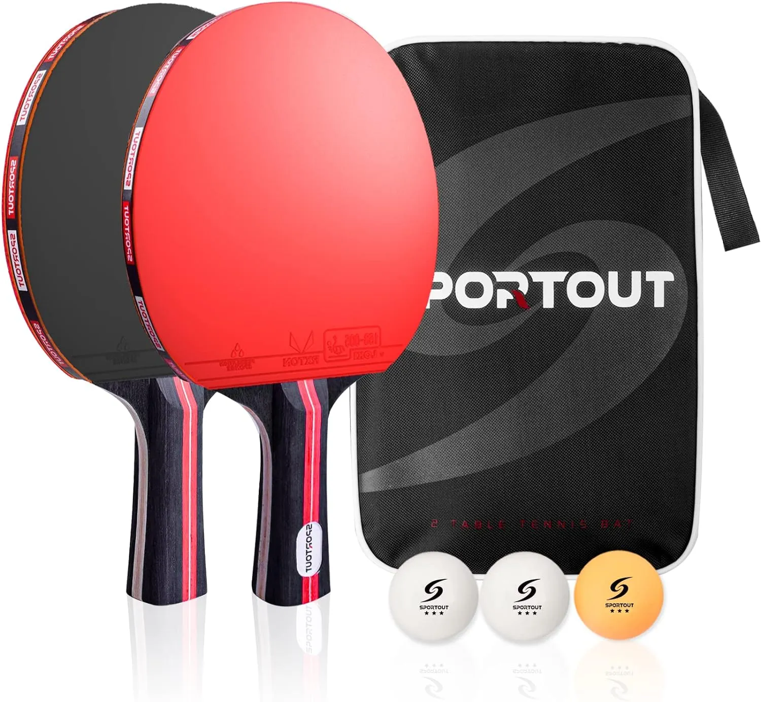 Ensemble 2 Raquettes de Ping-Pong - Filet Extensible - Sac | Fitnessterapy