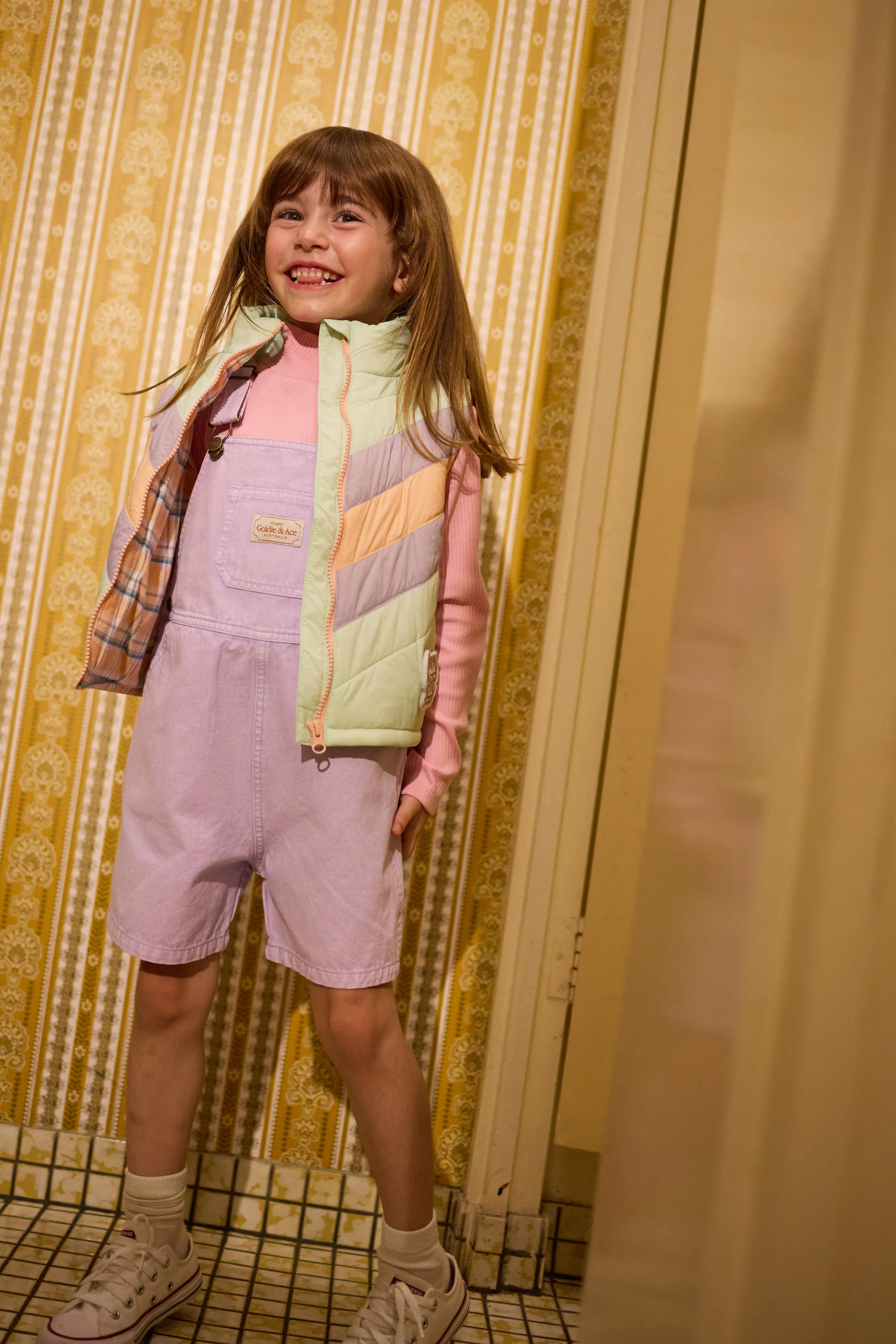 Goldie   Ace Burton Vintage Washed Denim Overalls Mauve