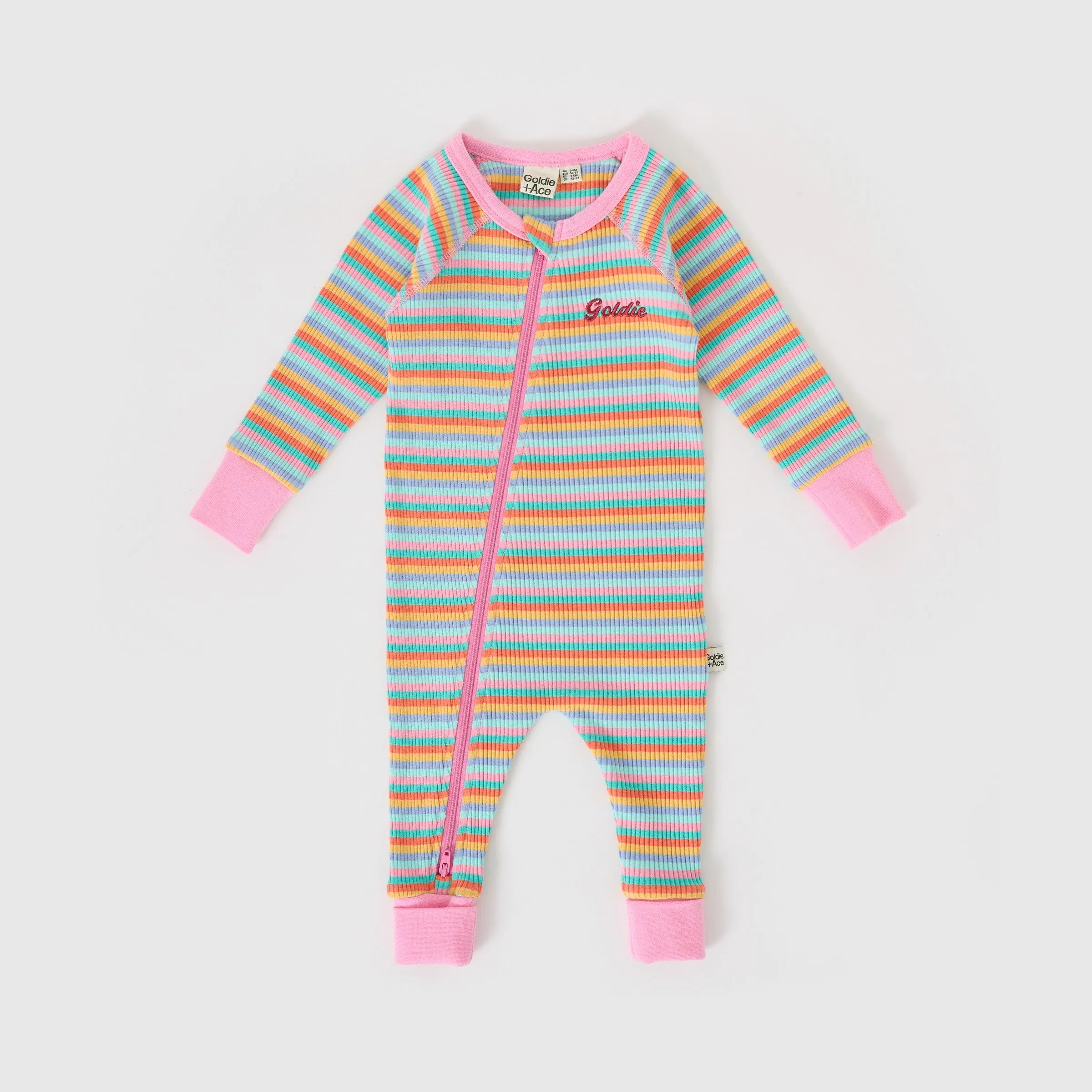 Goldie   Ace Candy Stripe Rib Zipsuit