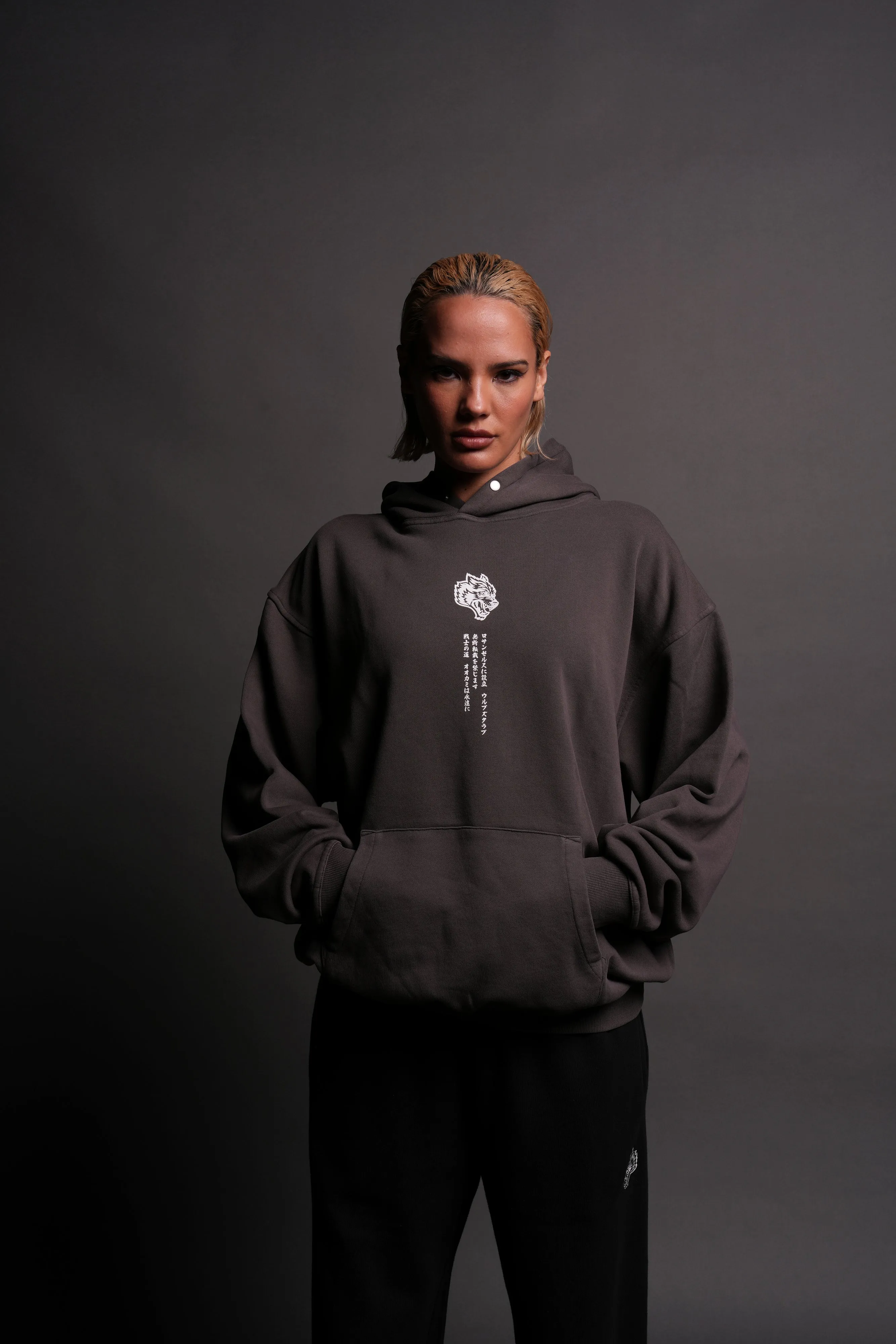 Her Fire She "Pierce" Hoodie in Wolf Gray