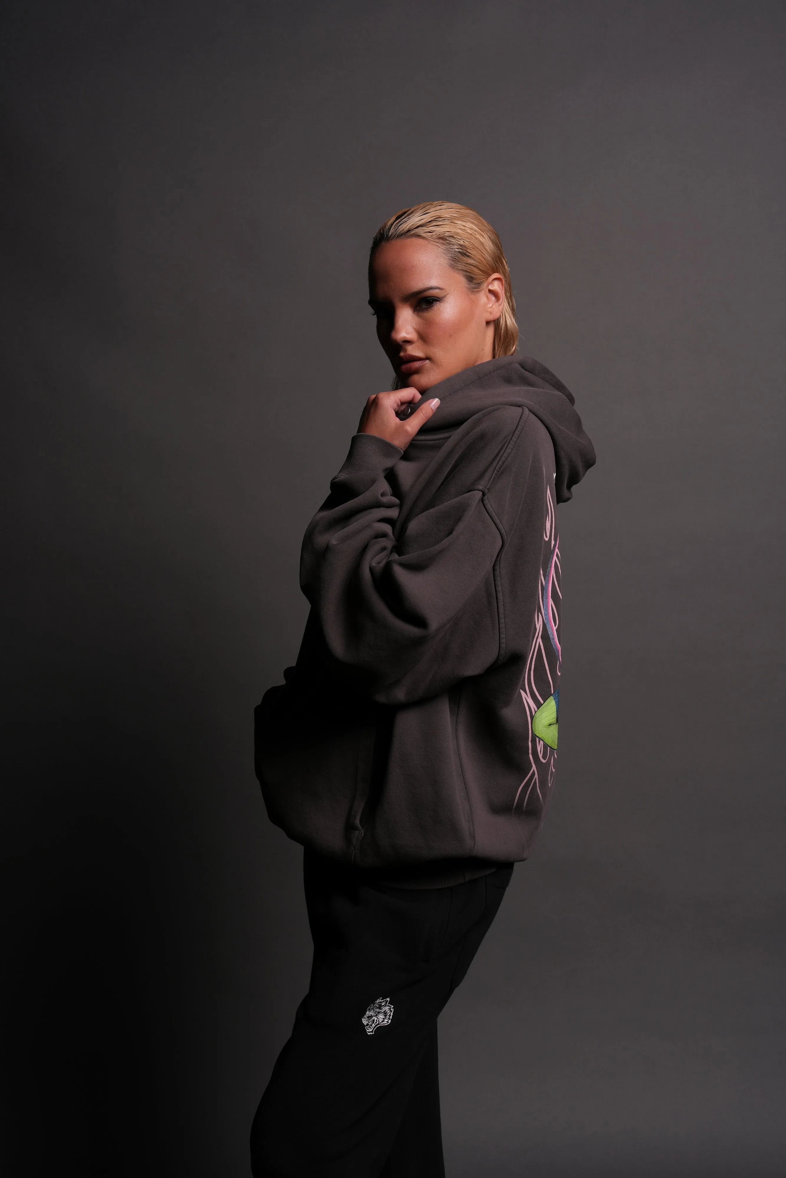Her Fire She "Pierce" Hoodie in Wolf Gray