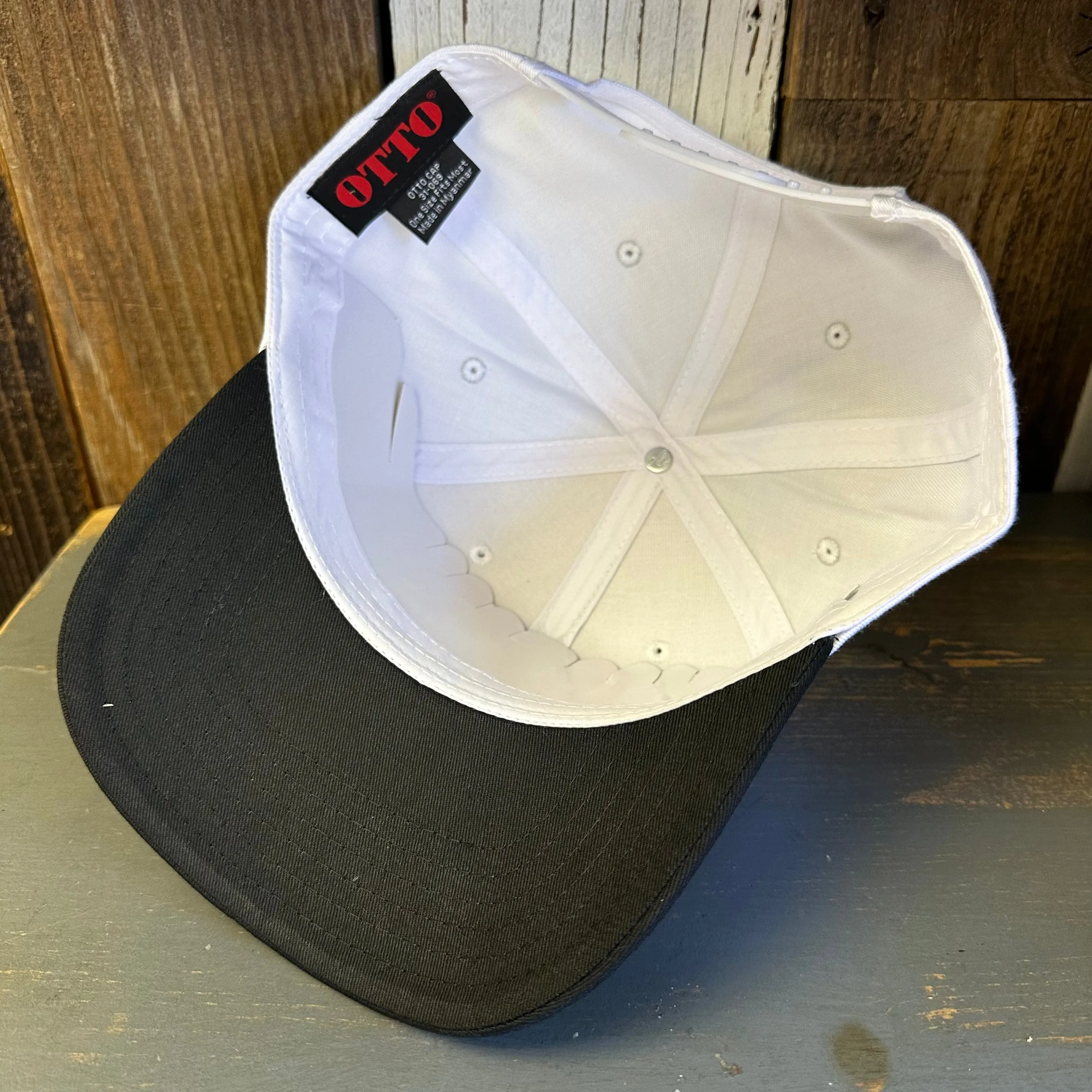 Hermosa Beach SKATEBOARDING WAS NEVER A CRIME 5 Panel Mid Profile Cap - Black/White