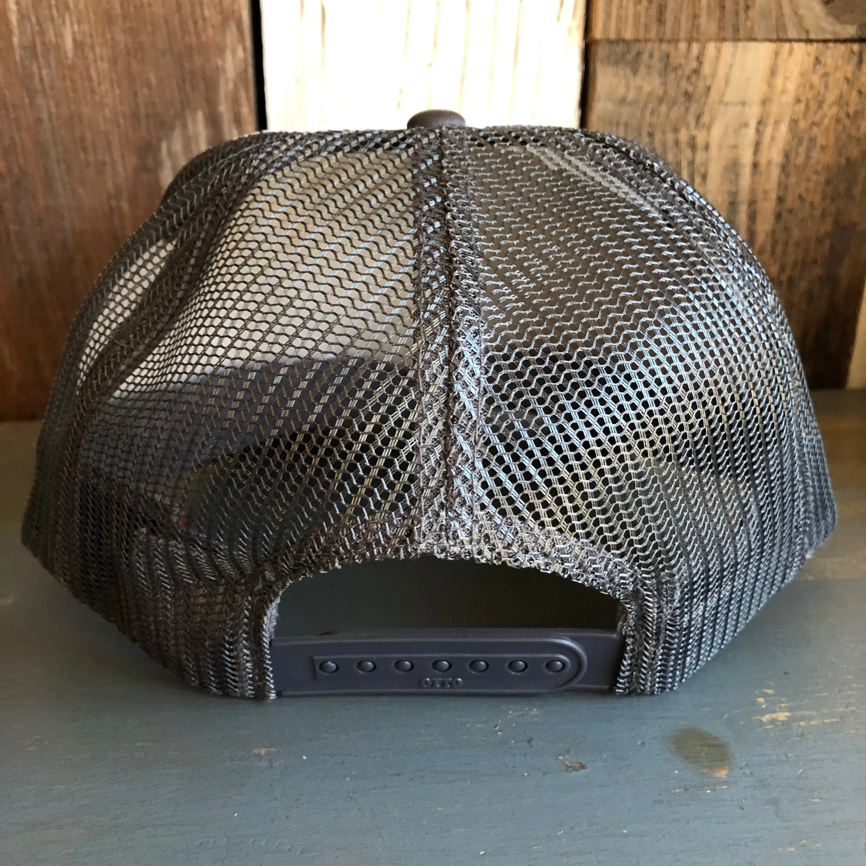 Hermosa Beach SKATEBOARDING WAS NEVER A CRIME Trucker Hat - Charcoal Grey/White/Charcoal Grey
