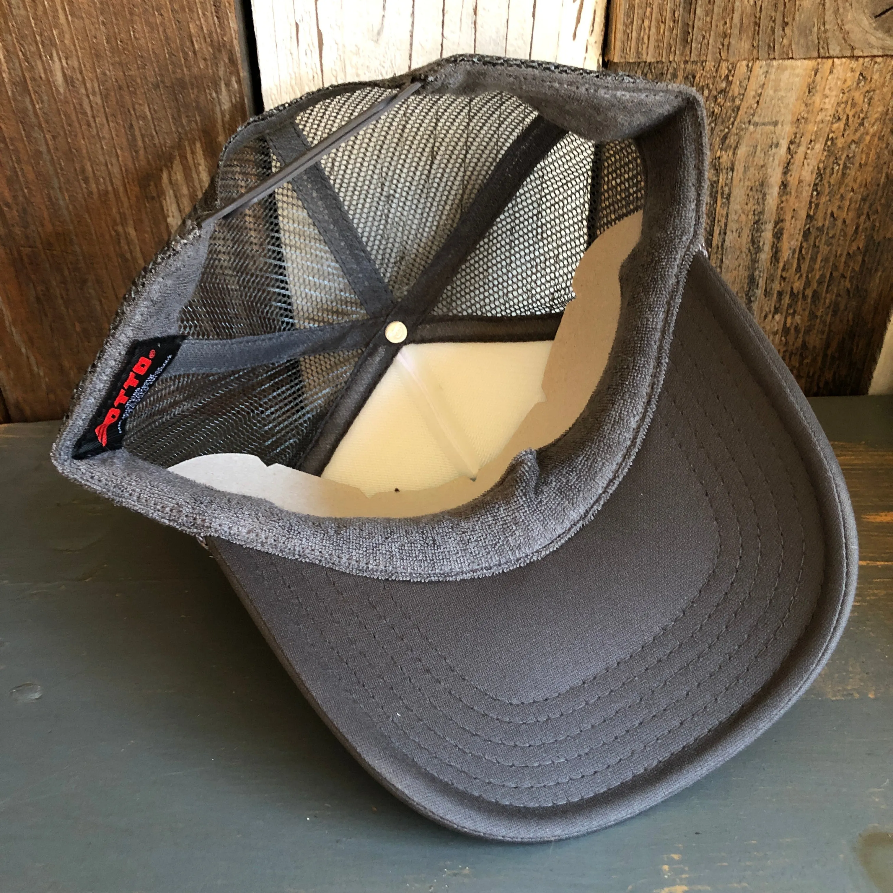 Hermosa Beach SKATEBOARDING WAS NEVER A CRIME Trucker Hat - Charcoal Grey/White/Charcoal Grey