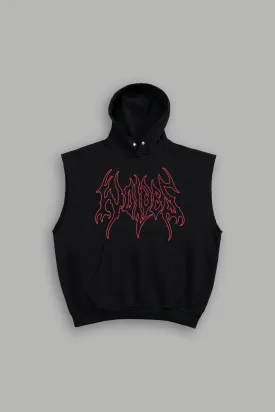 Hesh Forever "Pierce" Cap Sleeve Hoodie in Black