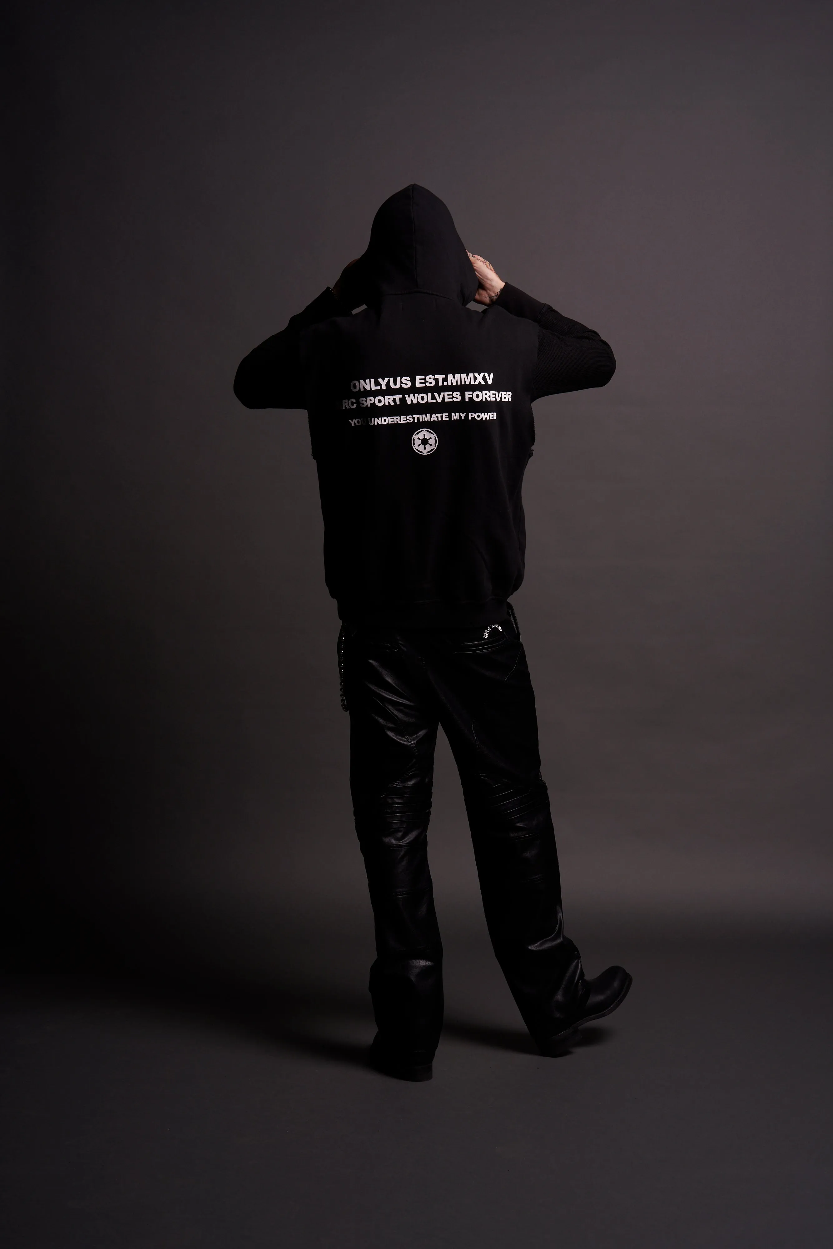 Hesh Forever "Pierce" Cap Sleeve Hoodie in Black