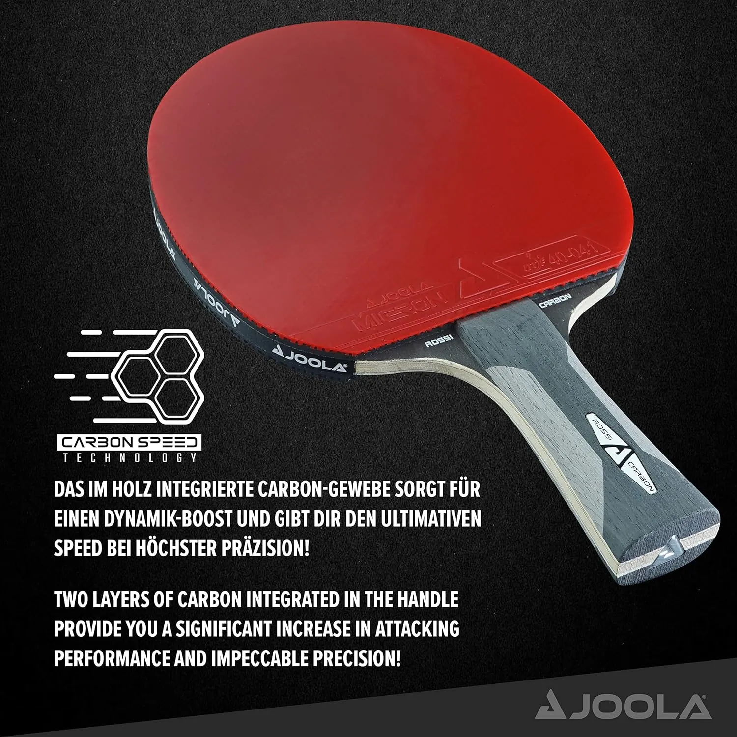 Les raquettes de tennis de table professionnelles INFINITY CARBON