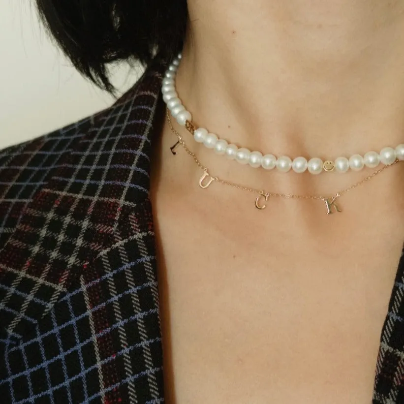 Moment - Personalise Letters Necklace-Brand Font （Thicken）