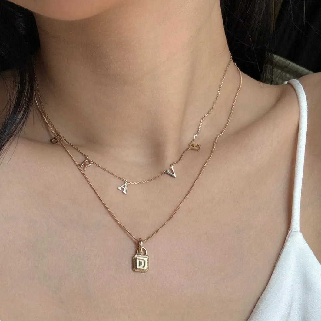 Moment - Personalise Letters Necklace-Brand Font （Thicken）