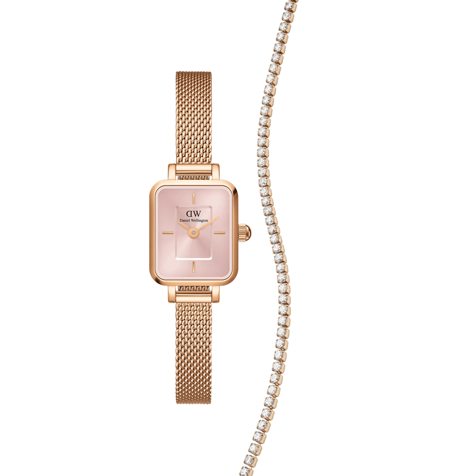 Quadro Mini Blush Melrose   Tennis necklace