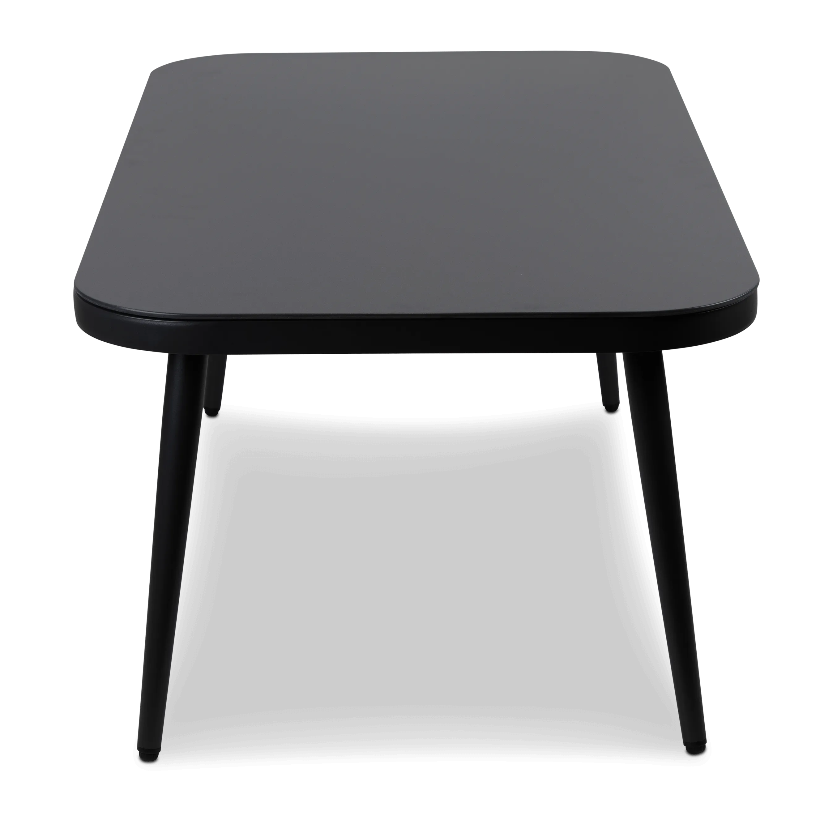 Santa Monica Coffee Table with Tempered Glass Top and Gunmetal Aluminium Frame