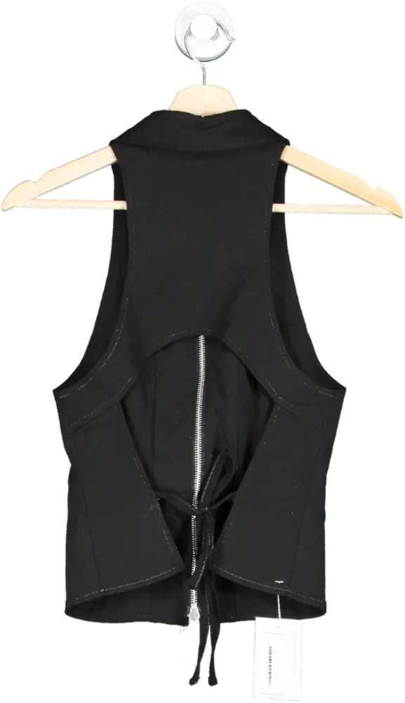 Silence   Noise Black Sleeveless Zip-Up Top S