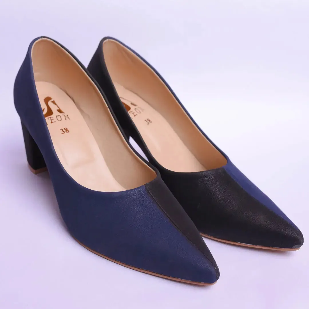 Two Hued Court Shoes Maroon and Black